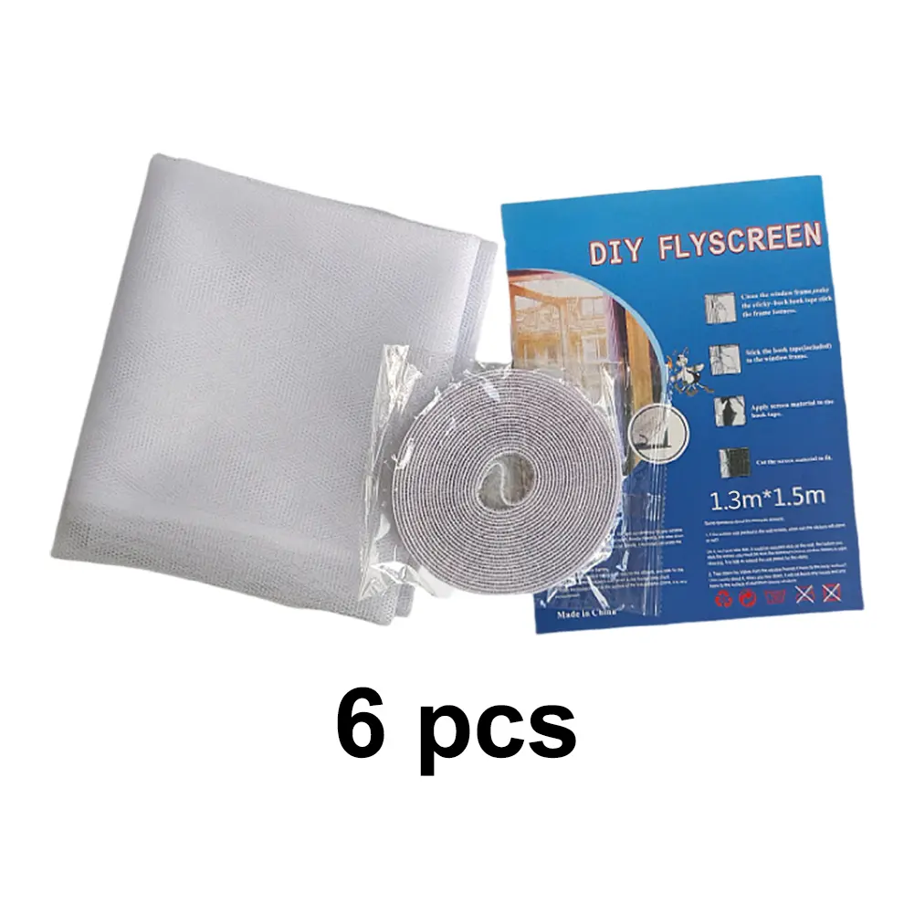 6Pcs Screen Door Replacement 130x150cm DIY Window Screen Fine Mesh Fly Mosquito Net Window Well-Ventilated for Patio Window