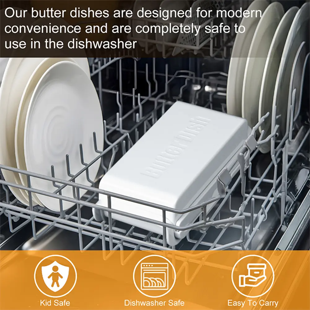 Airtight Butter Dish with Spatula Plastic Butter Holder Tray Butter Fresh-Keeping Box for Refrigerator Door Shelf