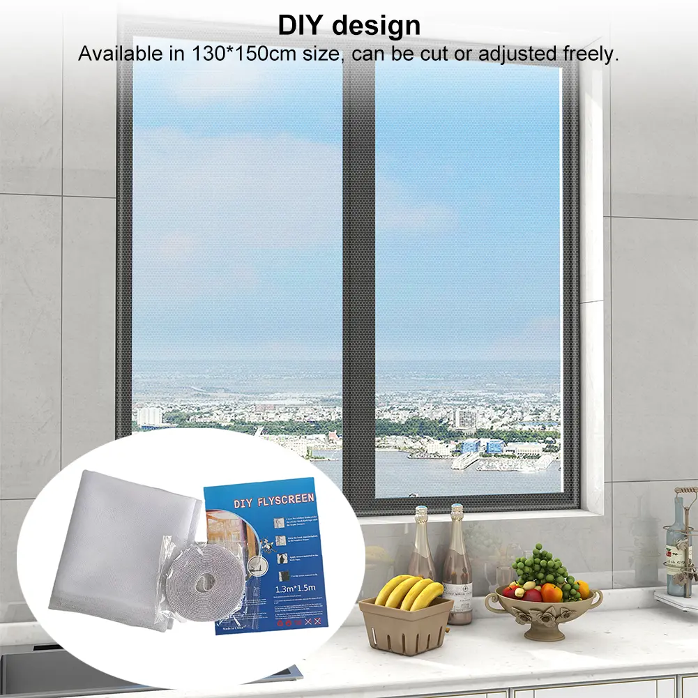 6Pcs Screen Door Replacement 130x150cm DIY Window Screen Fine Mesh Fly Mosquito Net Window Well-Ventilated for Patio Window