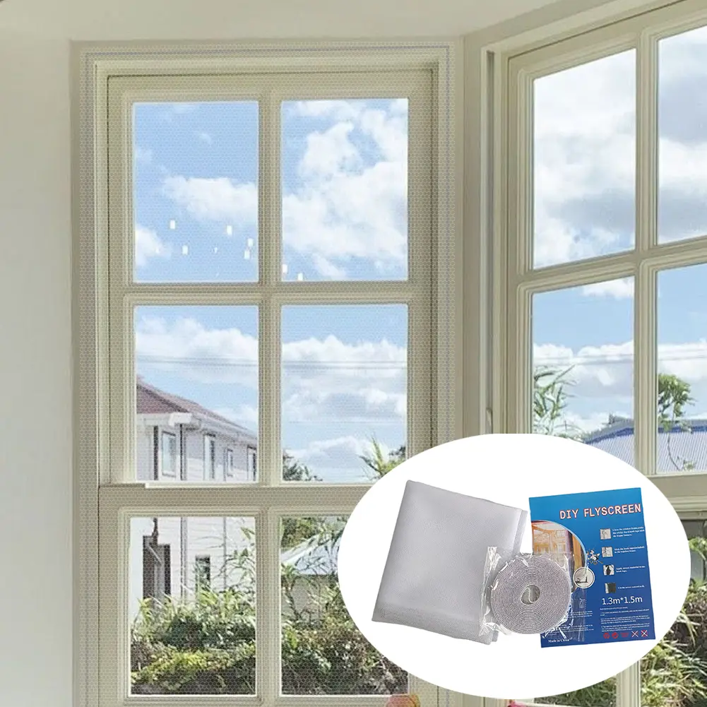 6Pcs Screen Door Replacement 130x150cm DIY Window Screen Fine Mesh Fly Mosquito Net Window Well-Ventilated for Patio Window
