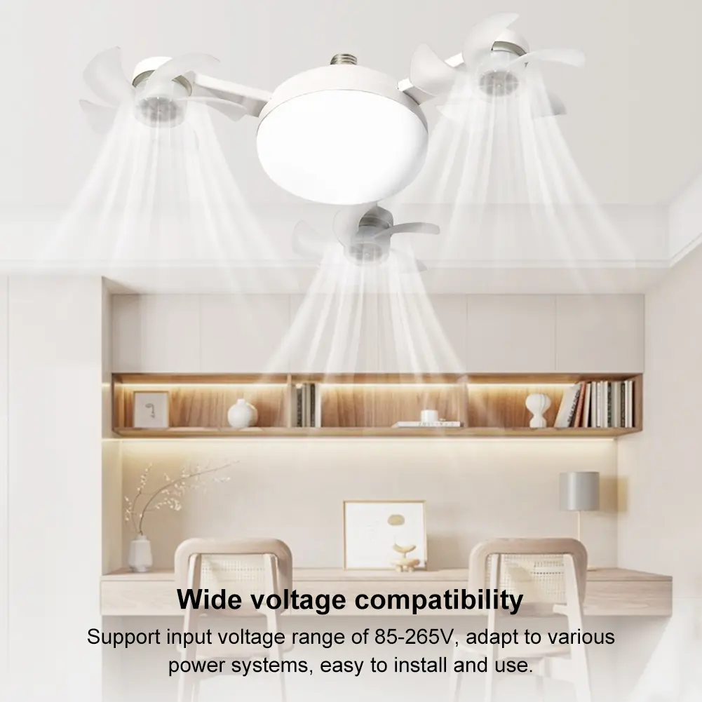 Drone Fan with LED Lantern Remote Control Electric Cordless Fan E27 Silent Ceiling Drone Fan for Dining Room Bedroom Living Room