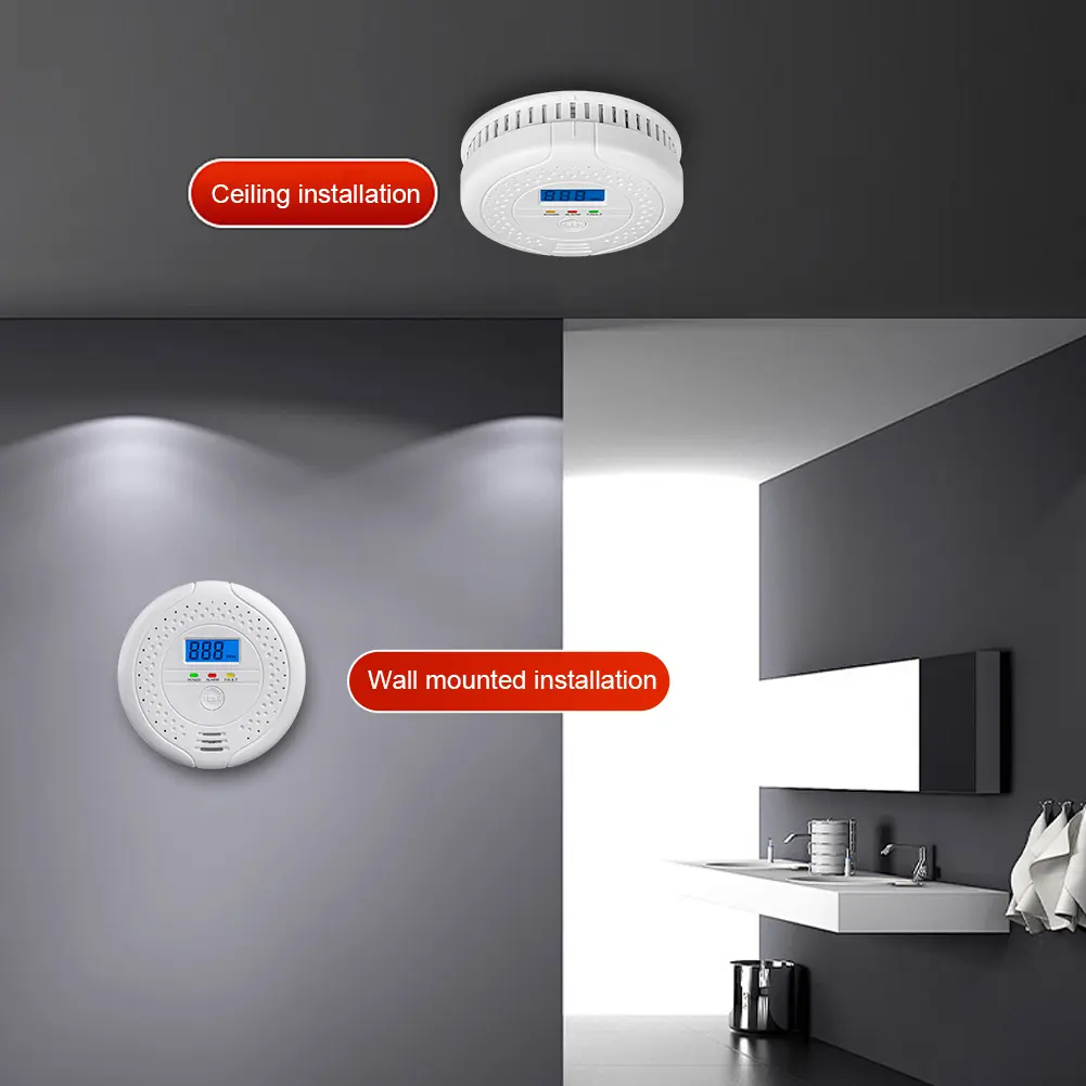 Digital Carbon Monoxide Detector Audible and Visual Alarm Battery Powered CO Gas Monitor Alarm Detector CO Sensor Home Use