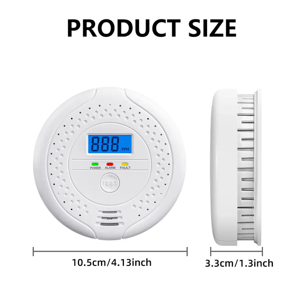 Digital Carbon Monoxide Detector Audible and Visual Alarm Battery Powered CO Gas Monitor Alarm Detector CO Sensor Home Use
