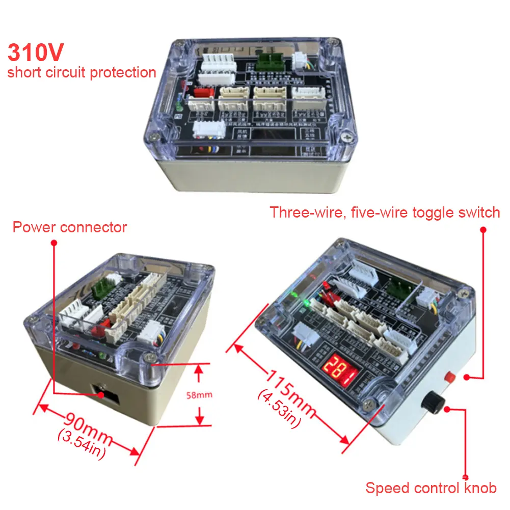 DC Fan Detector Short-Circuit Protection DC Fan Drive Board 3-Wire/5-Wire DC Fan Tester for HVAC DC Fan Motor