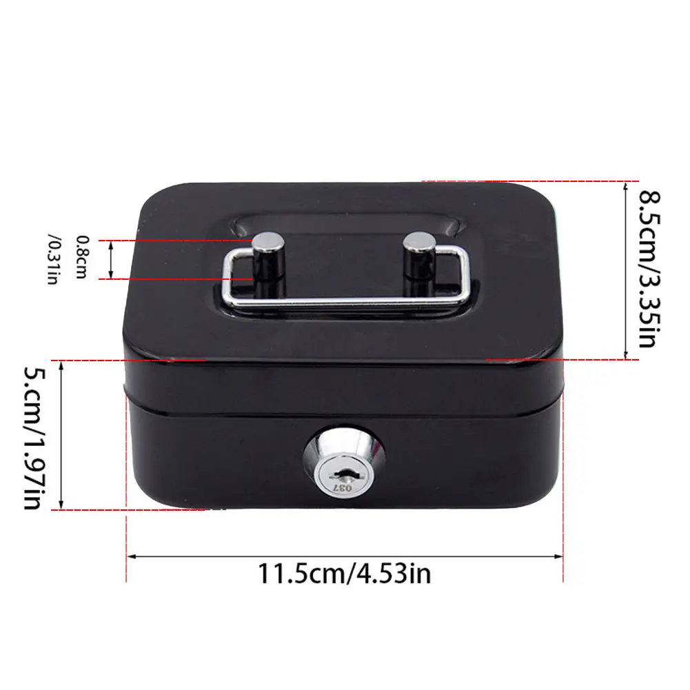 Portable Piggy Box Wear Resist Metal Small Security Lock Box Multi-Purpose Sturdy Coin Boxes for Jewelry Keys Gadgets Storage
