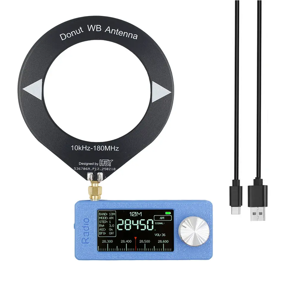 SI4732 0.5-108mhz Pocket Mini Radio 1.9inch IPS Screen All Band Radio Receiver LSB USB AM FM HF SW MW VHF Radio with Antenna