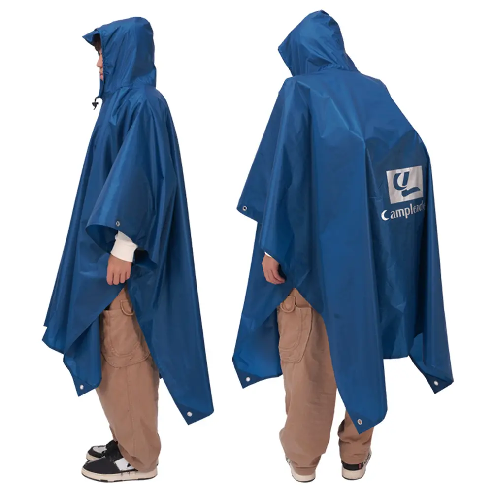 3 In 1 Outdoor Raincoat Hooded Sleeve Rain Poncho For Backpacking Waterproof Adult Emergency Camping Universal Raincoat ﻿