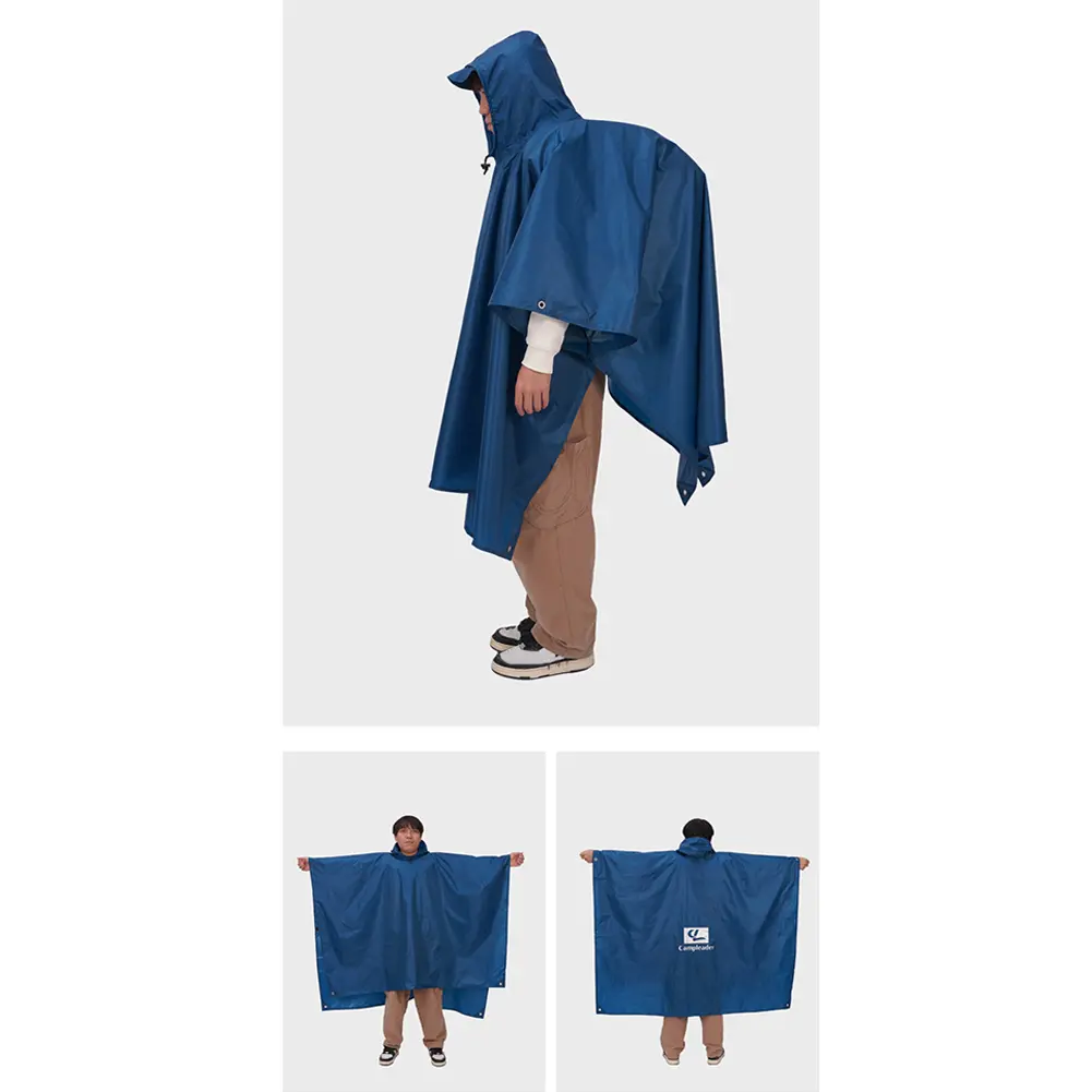 3 In 1 Outdoor Raincoat Hooded Sleeve Rain Poncho For Backpacking Waterproof Adult Emergency Camping Universal Raincoat ﻿