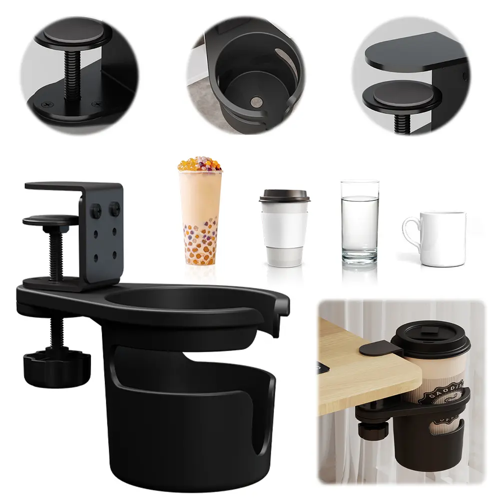 Rotating Desk Cup Holder Coffee Mug Holder 3 Adjustable Height Drinking Bottle Holder Water Bottle Stand for Tea Coffee Drinks