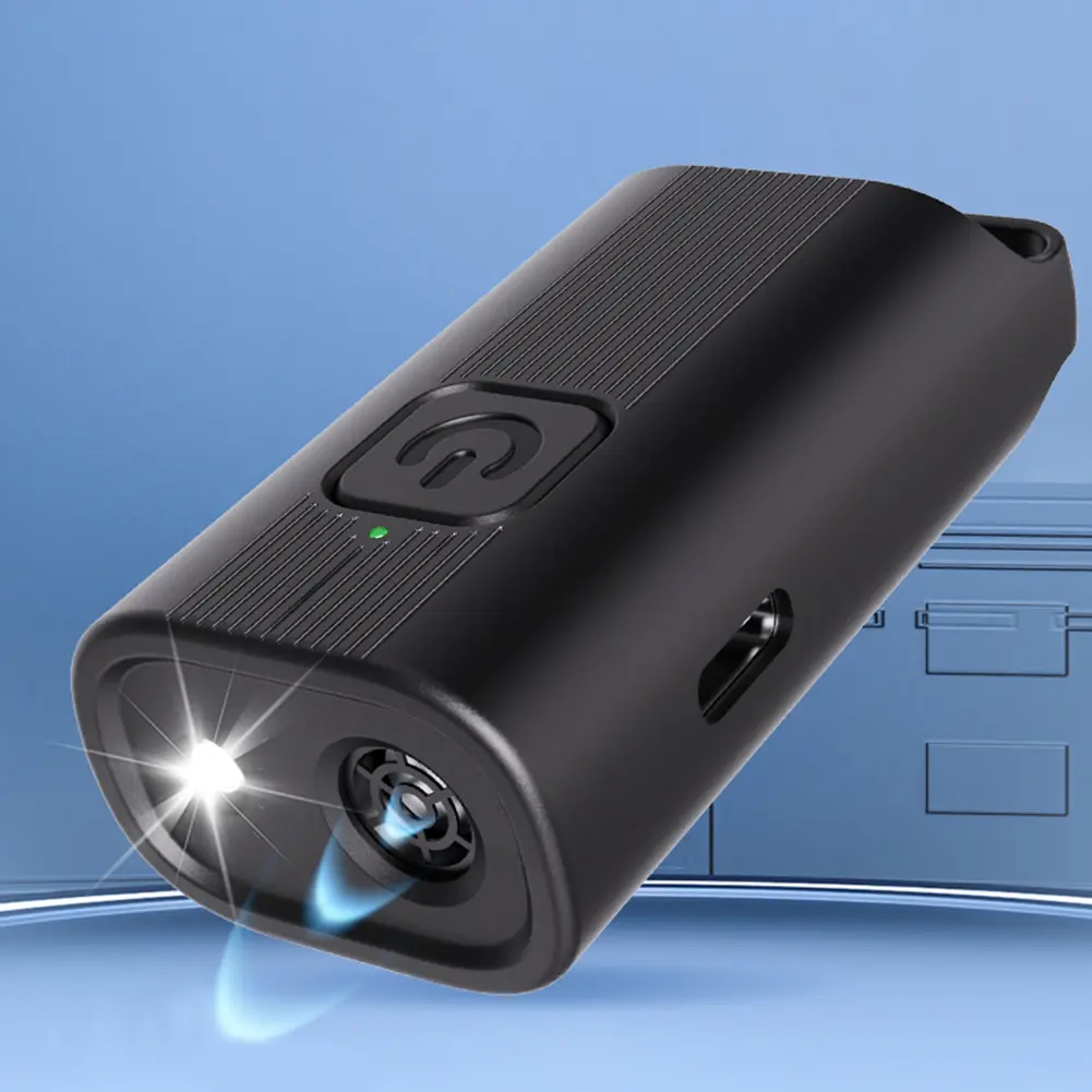 Ultrasonic Anti-Barking Device Long Range Rechargeable Pet Dog Repeller with LED Flashlight Dog Chaser for Indoor Outdoor Use