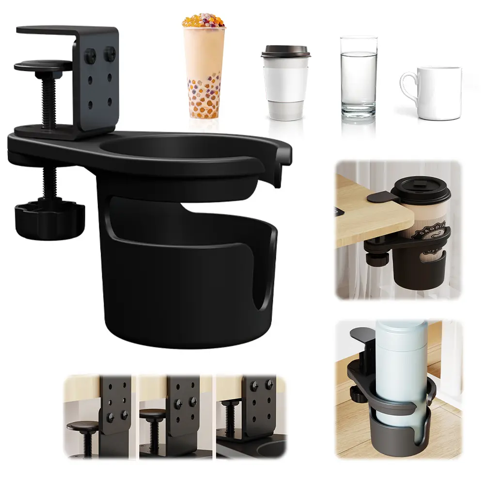 Rotating Desk Cup Holder Coffee Mug Holder 3 Adjustable Height Drinking Bottle Holder Water Bottle Stand for Tea Coffee Drinks