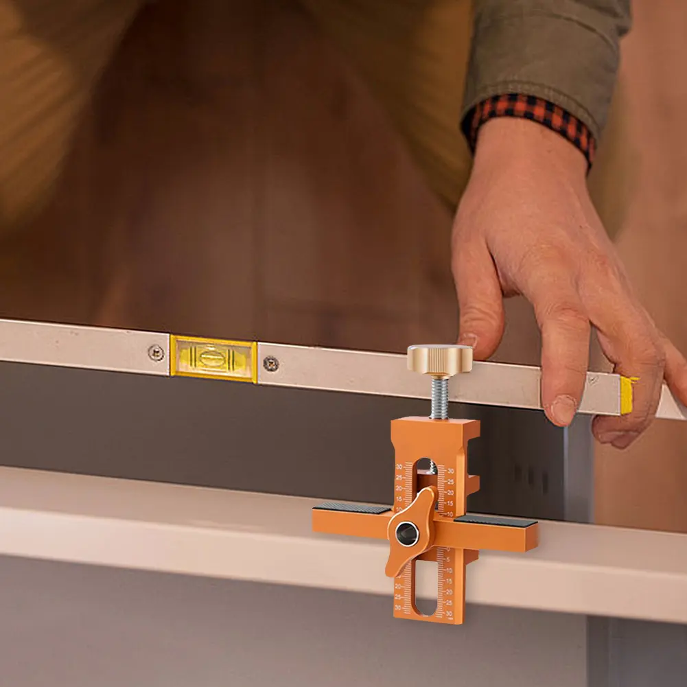 Cabinet Door Mounting Jig Quick Positioning Hole Opening Tool Adjustable Aluminum Alloy Cabinet Portable Cabinet Mount Locator