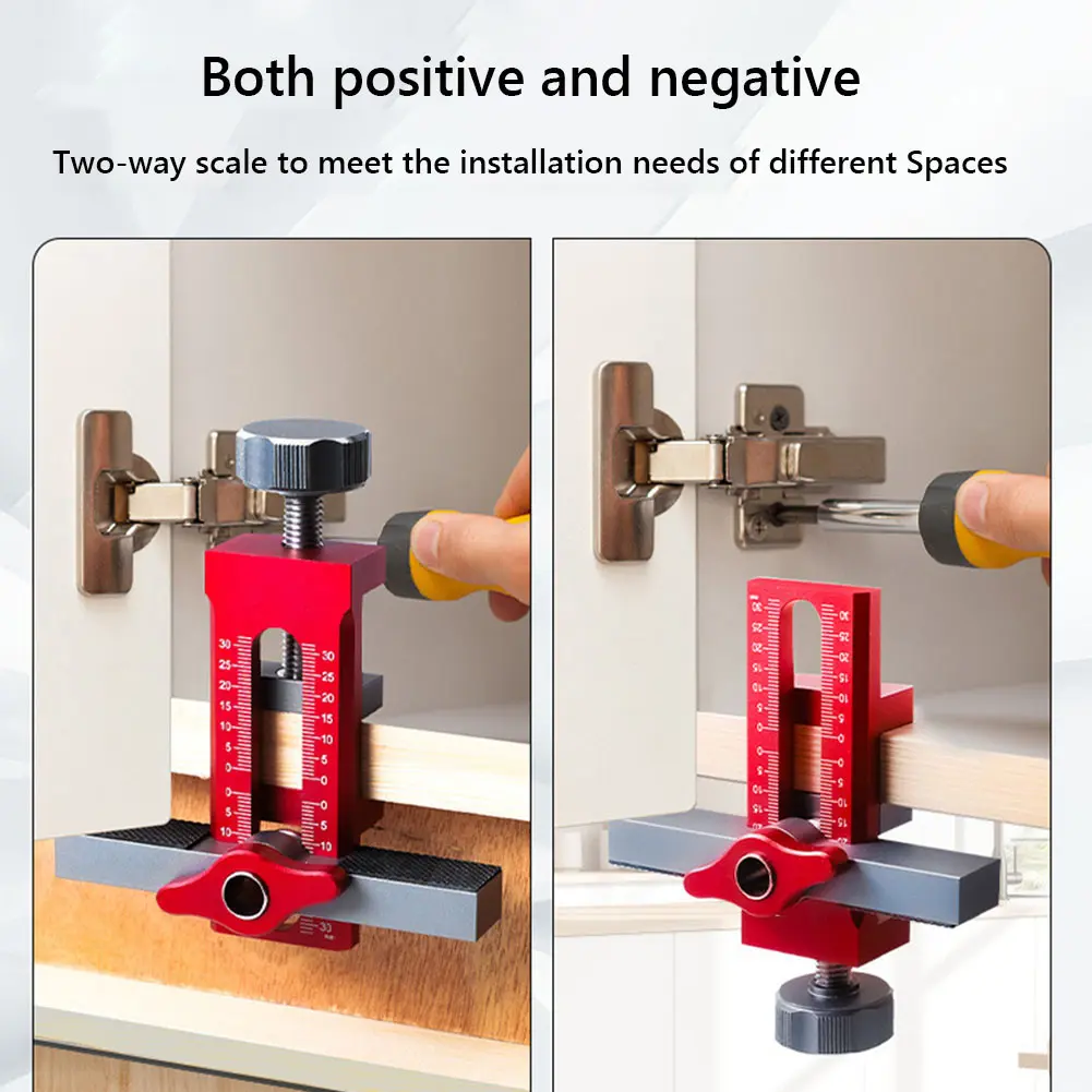 Cabinet Door Mounting Jig Quick Positioning Hole Opening Tool Adjustable Aluminum Alloy Cabinet Portable Cabinet Mount Locator