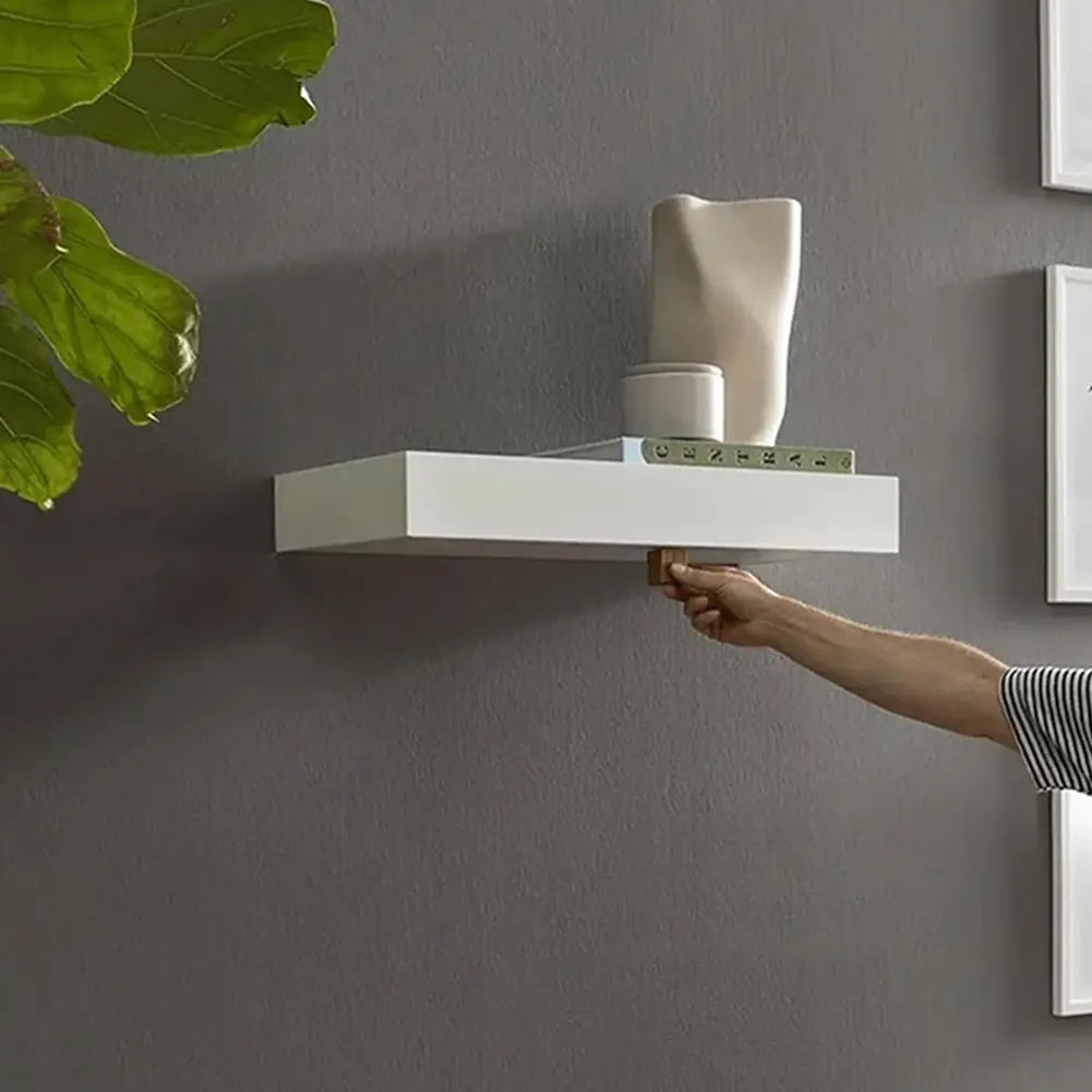 Wooden Concealed Floating Shelf with Secret Compartment Display Cabinet Rack Wall-Mounted Hidden Shelves for Home Decor