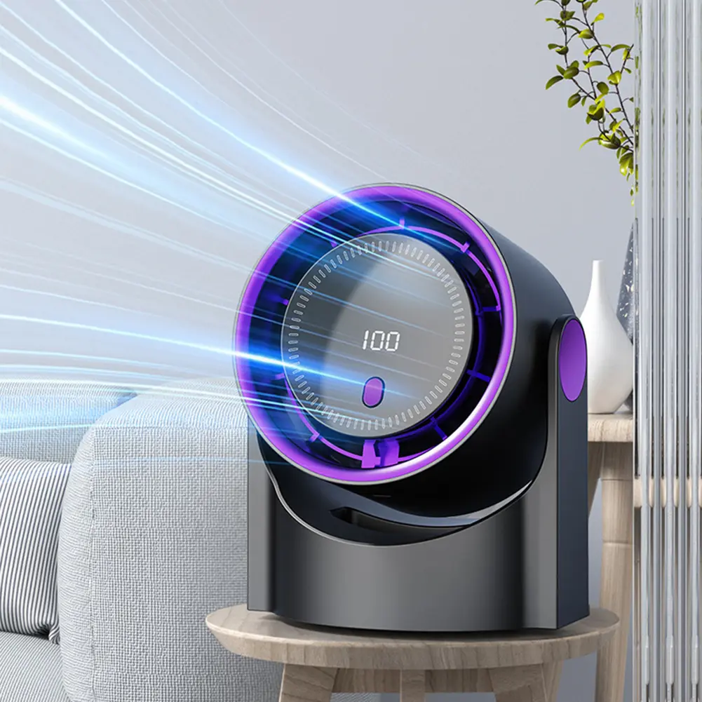 Smart Electric Fan Portable Desktop Bladeless Fan Rechargeable 100 Speed USB Desktop Fan Silent Wall Mounted Cooling Fan
