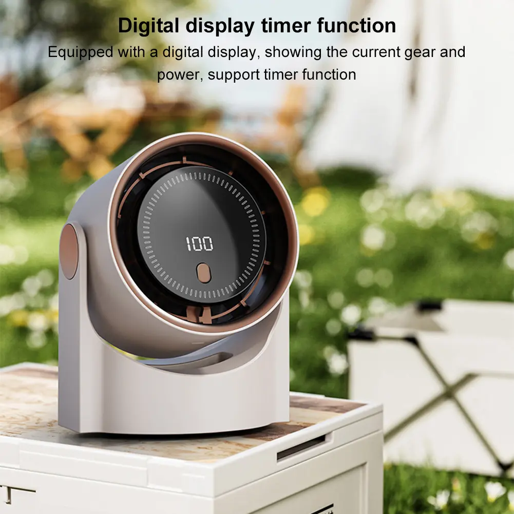 Smart Electric Fan Portable Desktop Bladeless Fan Rechargeable 100 Speed USB Desktop Fan Silent Wall Mounted Cooling Fan