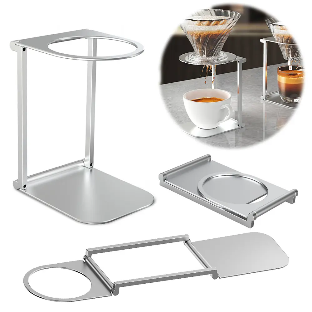 Foldable Coffee Drip Holder Portable Coffee Maker Aluminum Alloy Stand Accessory for Multiple Outdoor Coffee Machine Models