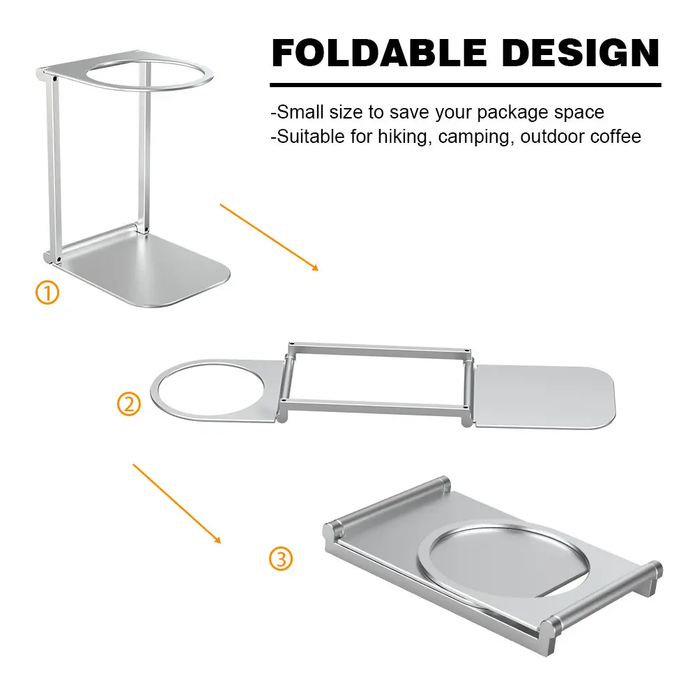 Foldable Coffee Drip Holder Portable Coffee Maker Aluminum Alloy Stand Accessory for Multiple Outdoor Coffee Machine Models