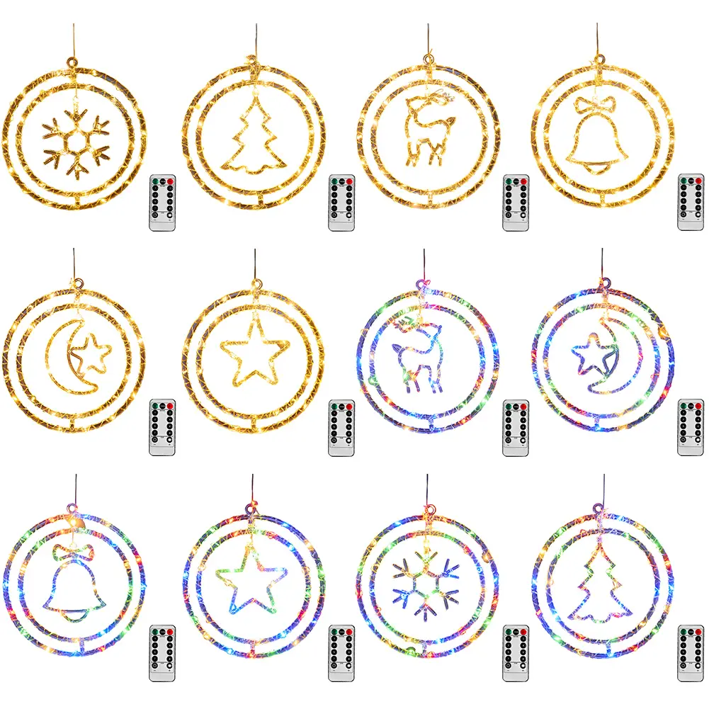 LED Curtain Fairy String Light Remote Control Christmas Decor Ring Lights Christmas String Hanging Lights Home Garden Decoration