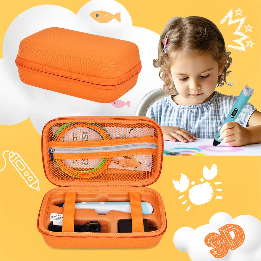 Hard Carrying Case for SCRIB3D P1 3D Printing Pen Anti-Drop Hard Travel Case Carrying Bag for PLA Filament Project Guide Charger