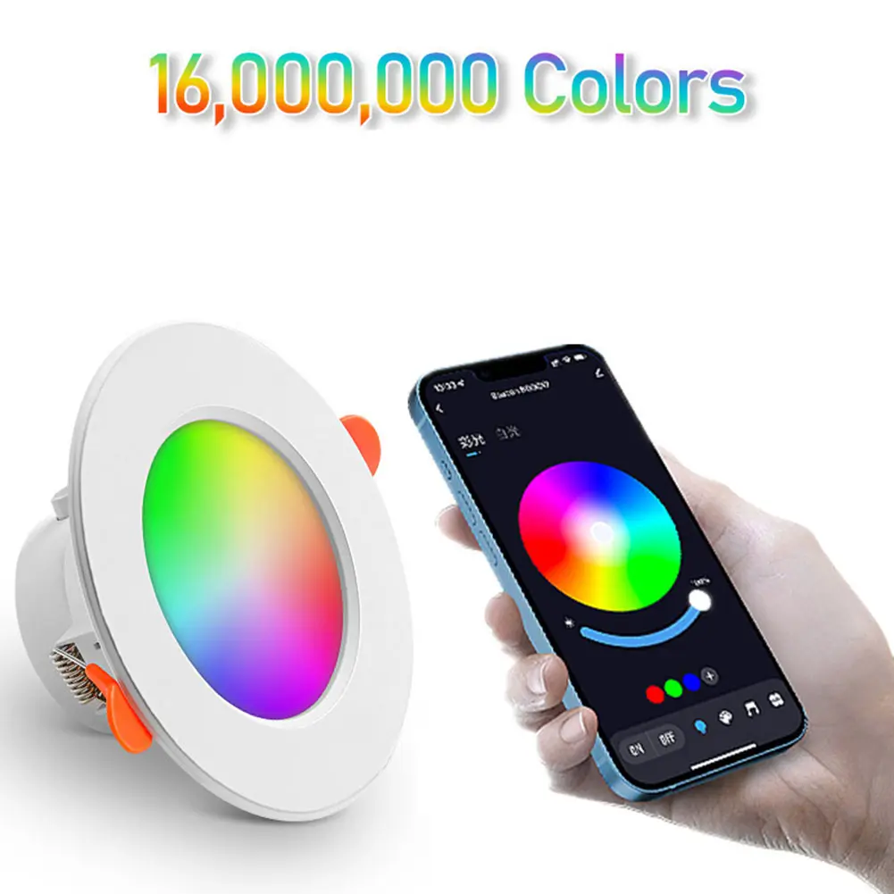 1-6PCS 10W Tuya Smart LED Downlight Dimming Round Spot Light 10W RGB Color Changing Lamp E26 85-265V Dimming Spot Lamp
