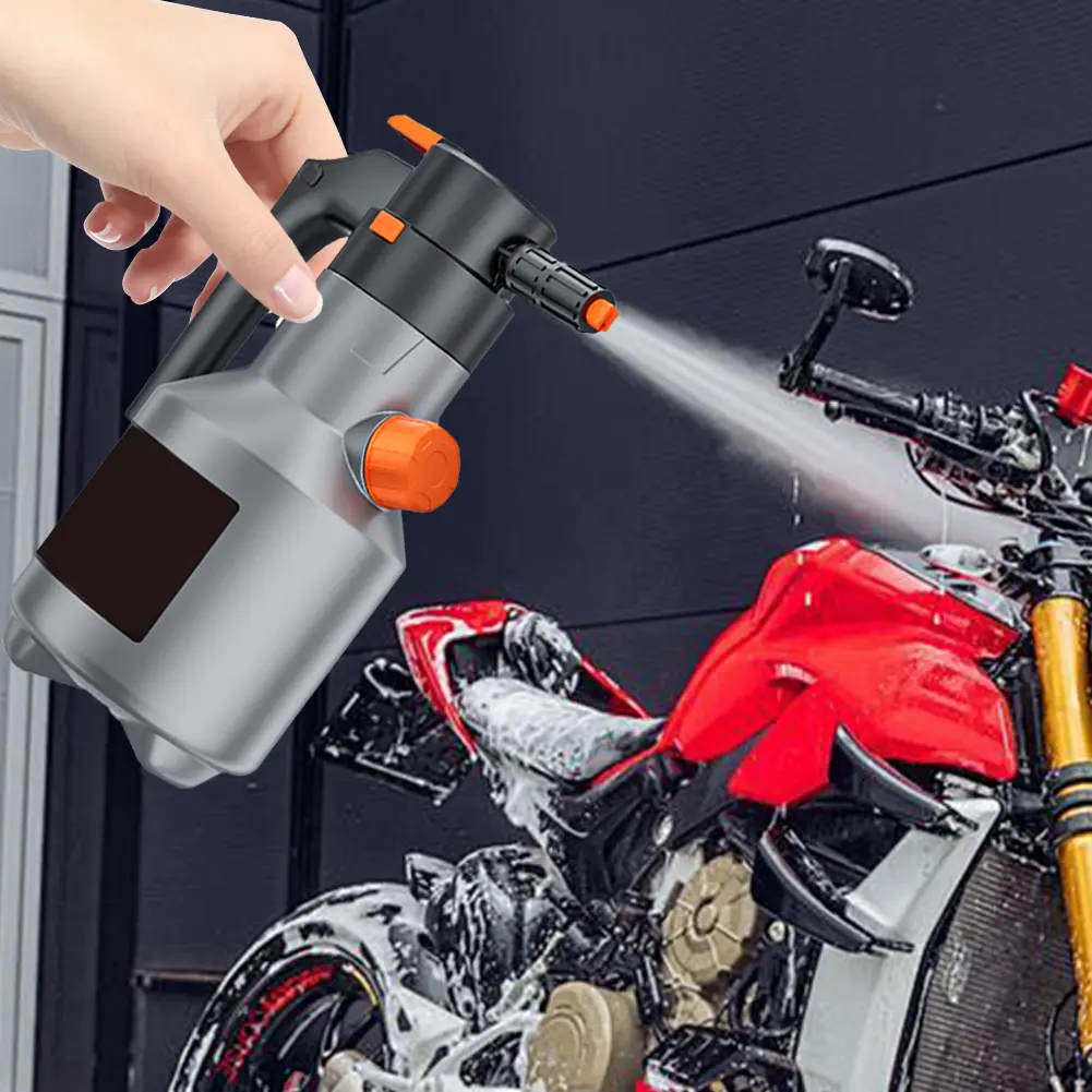 2L Electric Foam Sprayer Car Wash Foam Sprayer Battery Powered Cordless Foaming Spray Rechargeable Foam Sprayer for Home Garden