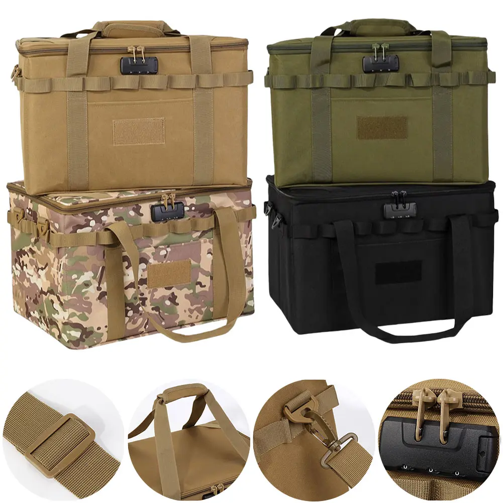 36L Camping Storage Bag with Combination Lock Outdoor Travel Organizer Camping Equipment Bag for Outdoor Camping Travel Picnic
