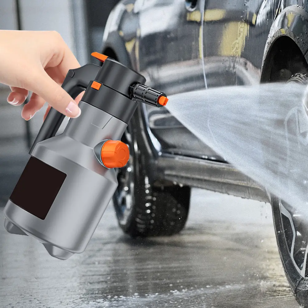 2L Electric Foam Sprayer Car Wash Foam Sprayer Battery Powered Cordless Foaming Spray Rechargeable Foam Sprayer for Home Garden