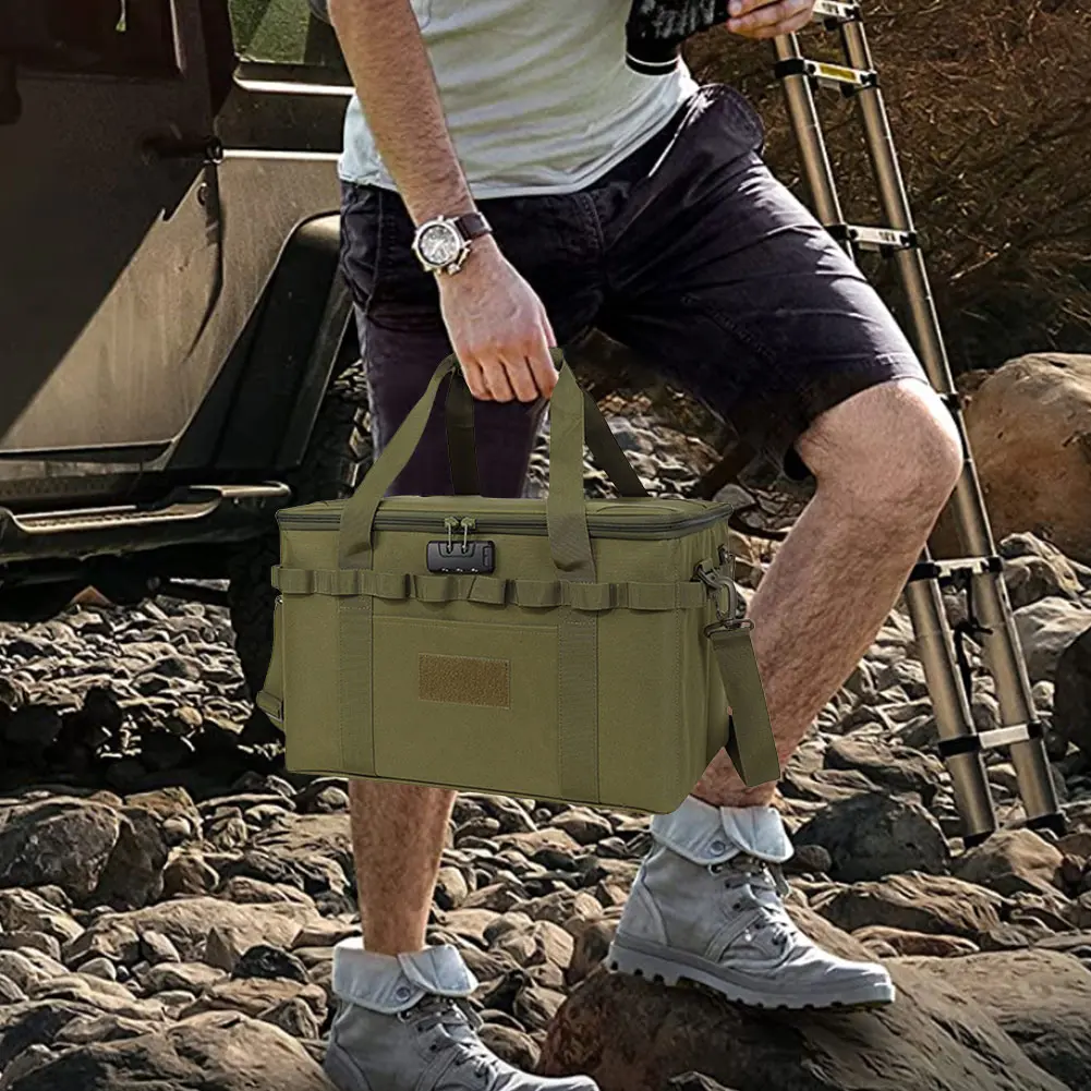 36L Camping Storage Bag with Combination Lock Outdoor Travel Organizer Camping Equipment Bag for Outdoor Camping Travel Picnic