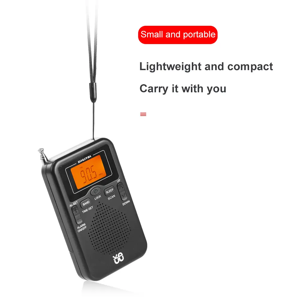 AM FM Radio LCD Display Pocket Radio Portable Radio for Walk/Jogging/Gym/Camping