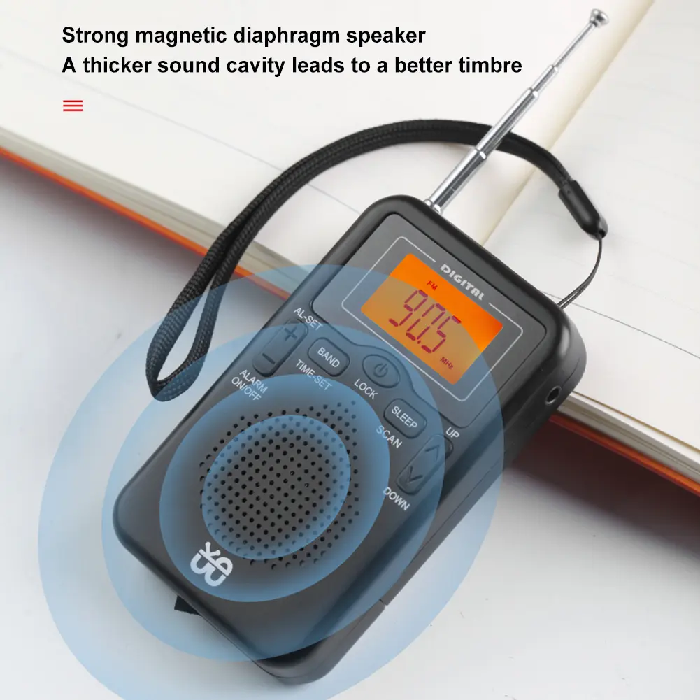 AM FM Radio LCD Display Pocket Radio Portable Radio for Walk/Jogging/Gym/Camping