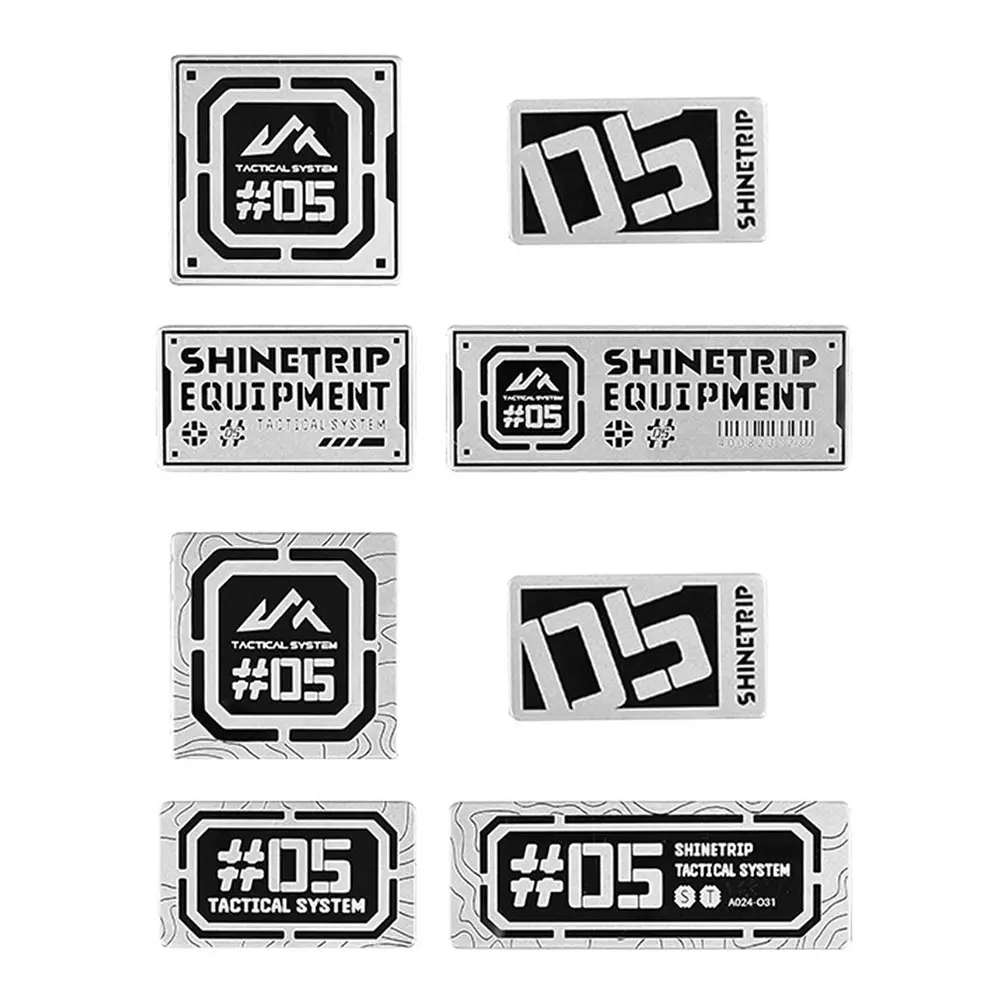 Stainless Steel Camping Gear Patches Wear-Resistant Outdoor Vest Stickers Decorative Metal Backpack Stickers Camping Accessories