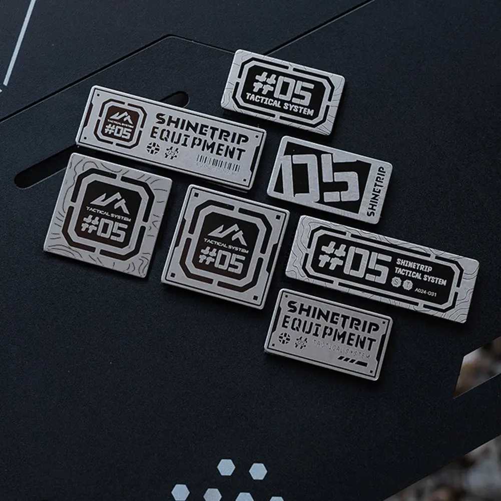 Stainless Steel Camping Gear Patches Wear-Resistant Outdoor Vest Stickers Decorative Metal Backpack Stickers Camping Accessories