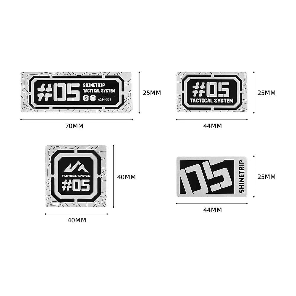Stainless Steel Camping Gear Patches Wear-Resistant Outdoor Vest Stickers Decorative Metal Backpack Stickers Camping Accessories