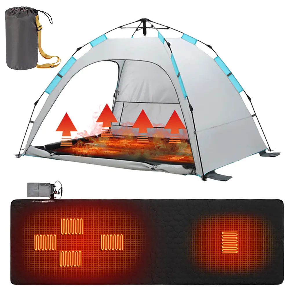USB Heating Sleeping Mat Outdoor Electric Heating Pad Camping Heated Sleeping Mattress Winter Heating Mat Camping Accessories