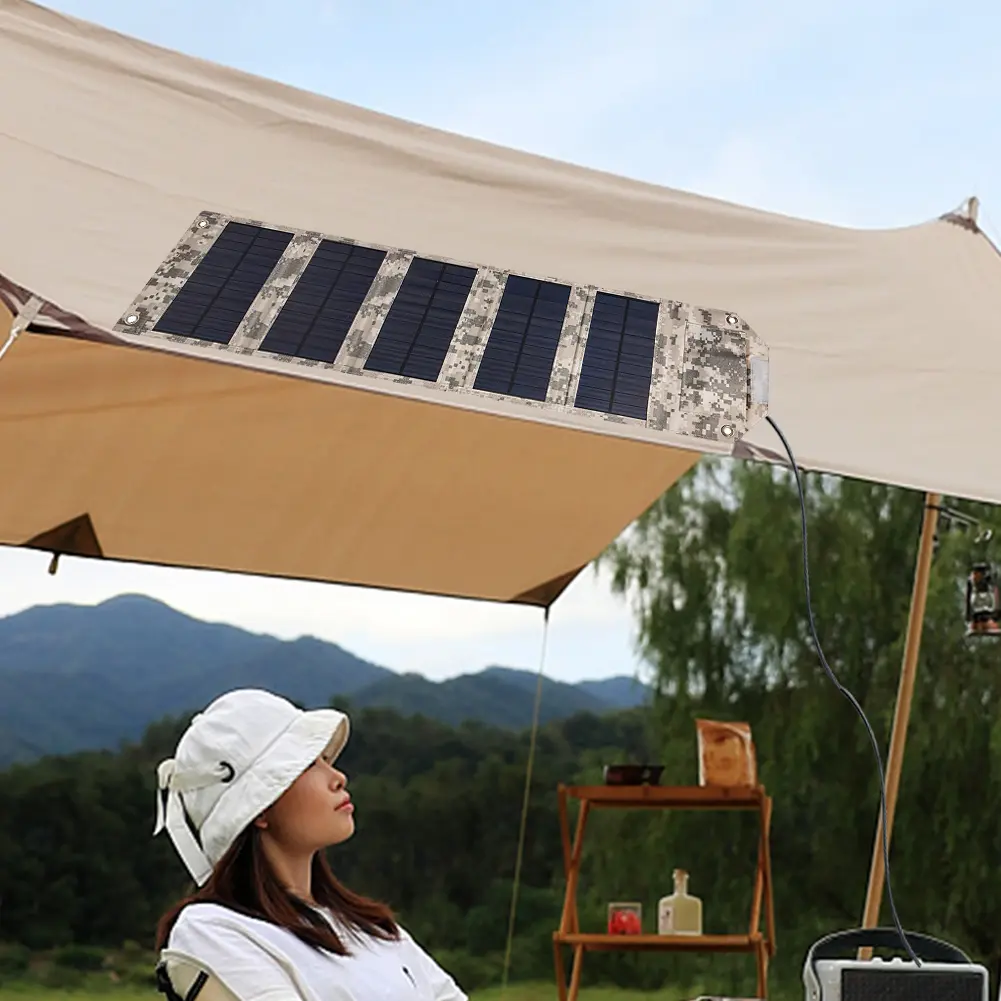 USB Portable Battery Charger IP67 Waterproof 10W 5V Foldable Solar Panel Folding Solar Panel High Conversion Efficiency