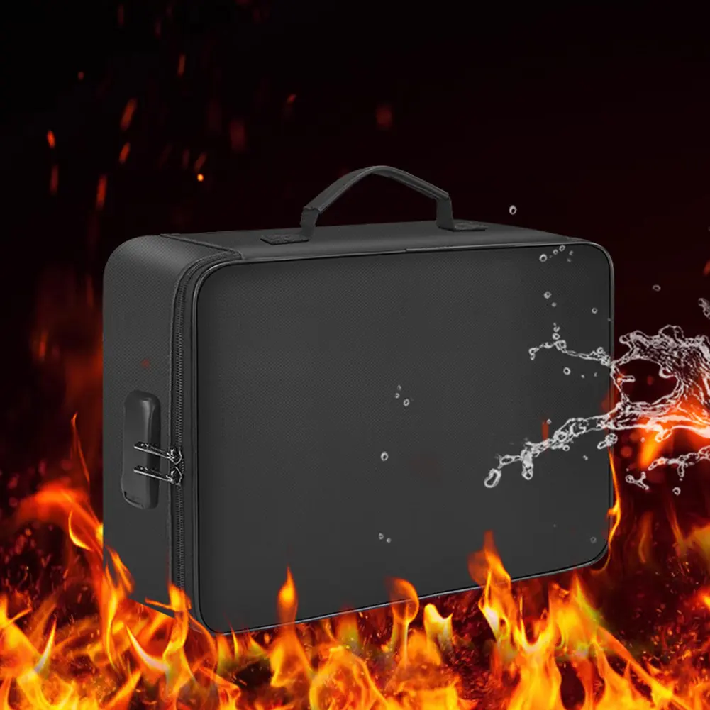 Fireproof File Organizer Multi-Layer Document Box Waterproof Safe Storage Box for Important Documents Files and More