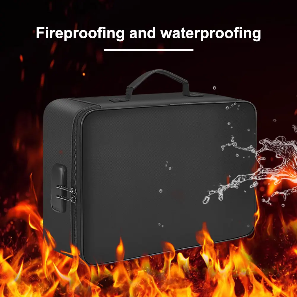 Fireproof File Organizer Multi-Layer Document Box Waterproof Safe Storage Box for Important Documents Files and More