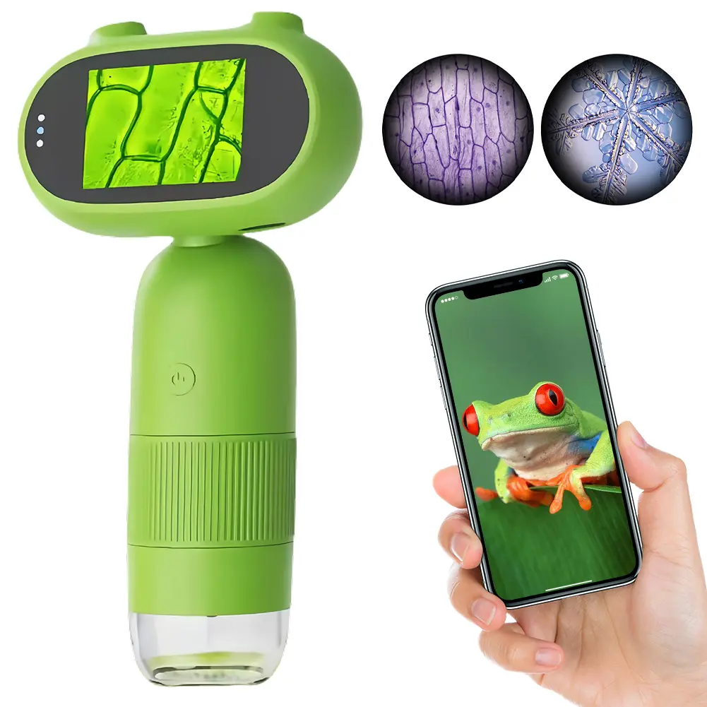 Microscope for Kids 2 Inch IPS Screen Handheld Microscope Camera Kids Microscope 1000X 1080P Portable Handheld Magnifying Glass