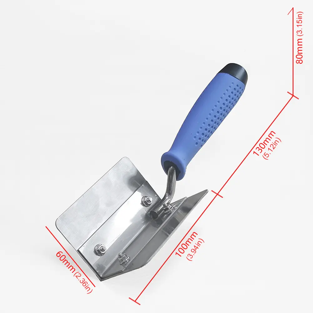 Stainless Steel Drywall Trowel Internal/External Angle Corner Finishing Tools with Soft Grip Handle Corner Knife for Drywall