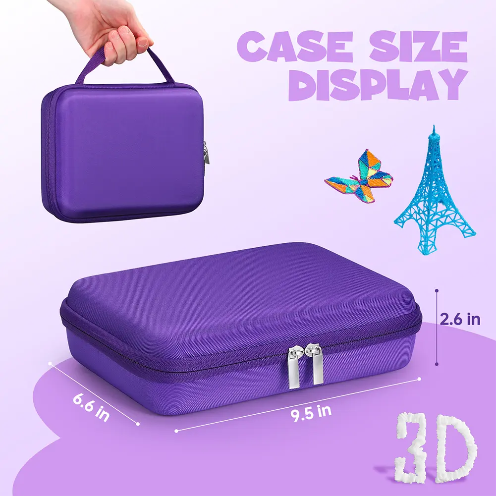 Storage Case for 3Doodler Start+ Essentials (2024) 3D Pen Set Portable Storage Bag for 3D Printing Filament Refill and USB Cable