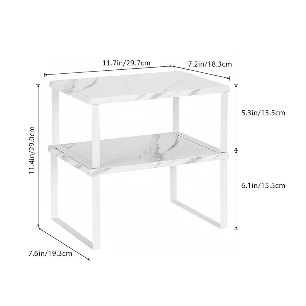 2Pcs Kitchen Counter Shelves Multipurpose Spice Storage Rack Large Capacity Stackable Counter Rack for Home Kithchen
