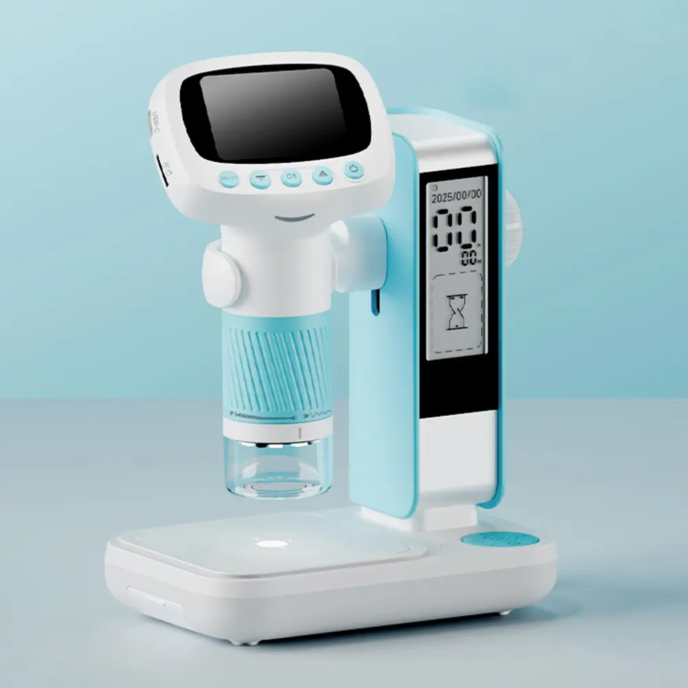 Microscope for Kids 2 Inch IPS Screen Portable Handheld Magnifying Glass Kids Microscope 1080P HD for Scientific Experiment