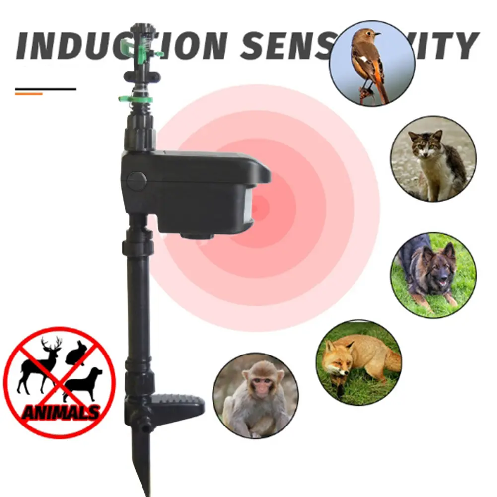 Solar Powered Water Sprayer Scaring Away Wild Animals Animal Repellent Sprayer Timing Sprinkle Irrigation System for Outdoor Use
