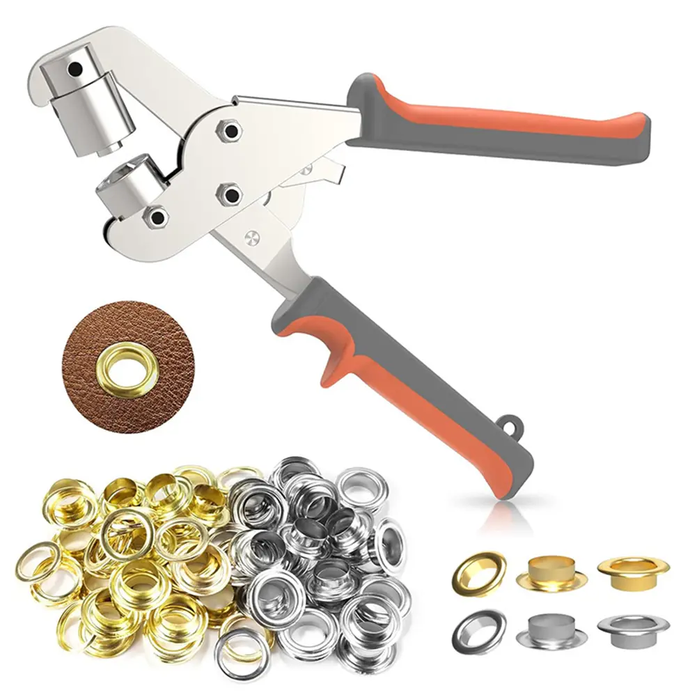 10.5mm Eyelet Pliers with Grommets Manual Puncher Handheld Eyelet Setter Eyelet Grommet Tool for Tarpaulins Fabrics