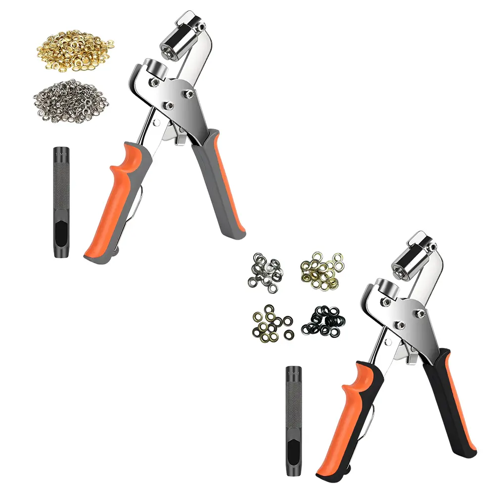 10.5mm Eyelet Pliers with Grommets Manual Puncher Handheld Eyelet Setter Eyelet Grommet Tool for Tarpaulins Fabrics