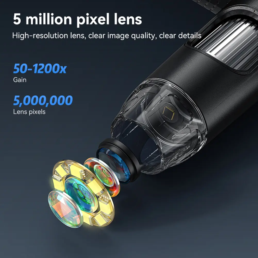 7 Inch Digital Microscope 5MP 1200X Coin Microscope 1080P Video Microscope for Adult Soldering With 8 LEDs Lights Dropshipping