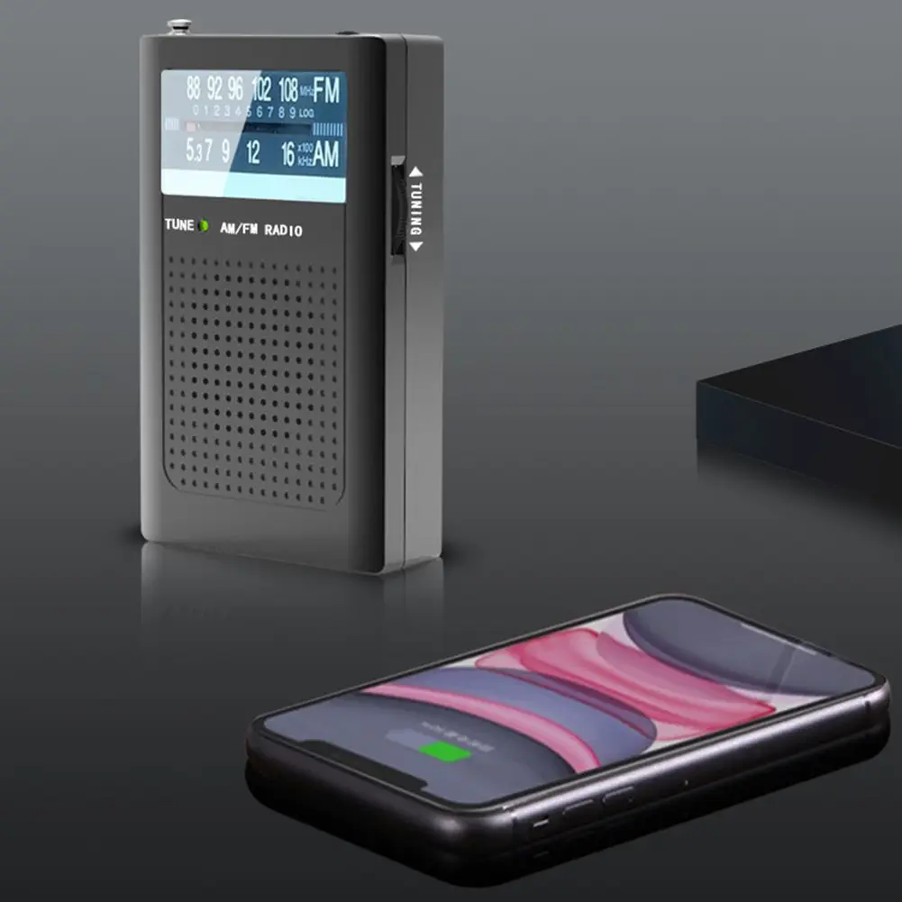 R06 Radio Mini Portable AM FM Radio with Antenna Pocket Radio Receiver With Loud Speaker Pointer Radio Supports Wired Earphone