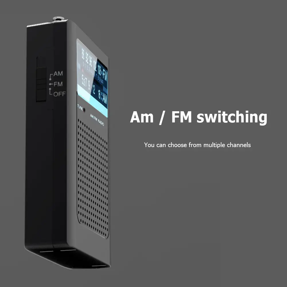 R06 Radio Mini Portable AM FM Radio with Antenna Pocket Radio Receiver With Loud Speaker Pointer Radio Supports Wired Earphone