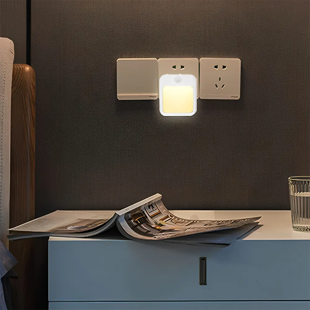 Motion Sensor LED Night Lights EU Plug Dimmable Cabinet Light For  Bedside Bedroom Corridor Wireless Night Lamp Lighting